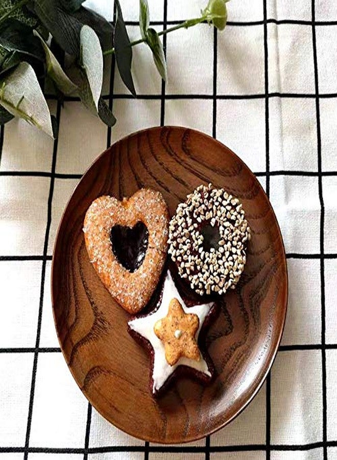 HomeImpel Round Wood Dish, Plate Acacia Wooden for Cake, Sweets Fruit Dessert Coffee Dish, Round Wood Dinner Tableware Plates, Tray for Home Decoration (5.3 Inch) - Image 3